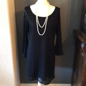 ToTo Collection Black Lace Knit Dress